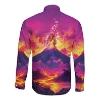 Hawaii Kilauea Volcano Long Sleeve Button Shirt There Is Pele Goddess Of The Volcano - Polynesian Pride