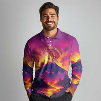 Hawaii Kilauea Volcano Long Sleeve Polo Shirt There Is Pele Goddess Of The Volcano LT05 - Polynesian Pride