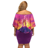 Hawaii Kilauea Volcano Off Shoulder Short Dress There Is Pele Goddess Of The Volcano LT05 - Polynesian Pride