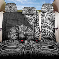 Hibiscus With Black Austronesian Tattoo Pattern Back Car Seat Cover - Polynesian Pride