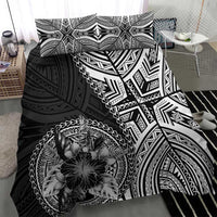 Hibiscus With Black Austronesian Tattoo Pattern Bedding Set - Polynesian Pride