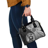 Hibiscus With Black Austronesian Tattoo Pattern Shoulder Handbag LT05 - Polynesian Pride