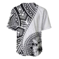 Hibiscus With White Austronesian Tattoo Pattern Baseball Jersey LT05 - Polynesian Pride