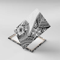 Hibiscus With White Austronesian Tattoo Pattern Canvas Wall Art - Polynesian Pride