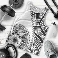 Hibiscus With White Austronesian Tattoo Pattern Men Tank Top - Polynesian Pride