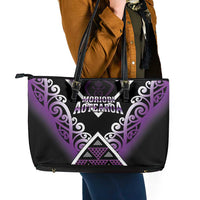 Aotearoa Moriori Leather Tote Bag Maori Pattern New Zealand LT05 - Polynesian Pride