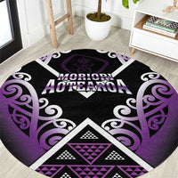 Aotearoa Moriori Round Carpet Maori Pattern New Zealand LT05 Purple - Polynesian Pride