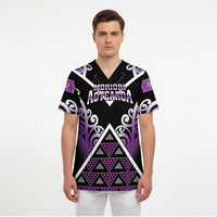 Personalised Aotearoa Moriori Scrub Top Maori Pattern New Zealand - Polynesian Pride