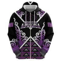 Personalised Aotearoa Moriori Zip Hoodie Maori Pattern New Zealand - Polynesian Pride