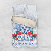 Happy Kosrae Liberation Day Bedding Set Polynesian Shark Turtle Motif