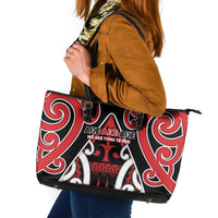 New Zealand Maori Language Week Leather Tote Bag Mo Ake Tonu Te Reo