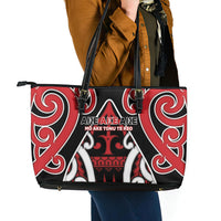 New Zealand Maori Language Week Leather Tote Bag Mo Ake Tonu Te Reo