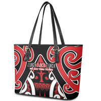 New Zealand Maori Language Week Leather Tote Bag Mo Ake Tonu Te Reo