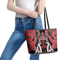 New Zealand Maori Language Week Leather Tote Bag Mo Ake Tonu Te Reo