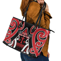 New Zealand Maori Language Week Leather Tote Bag Mo Ake Tonu Te Reo