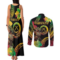 Halo Vanuatu Couples Matching Tank Maxi Dress and Long Sleeve Button Shirt Beautiful Woman Dancing