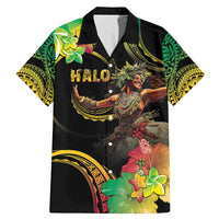 Halo Vanuatu Family Matching Mermaid Dress and Hawaiian Shirt Beautiful Woman Dancing LT05 Dad's Shirt - Short Sleeve Black - Polynesian Pride