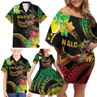 Halo Vanuatu Family Matching Off Shoulder Short Dress and Hawaiian Shirt Beautiful Woman Dancing LT05 - Polynesian Pride