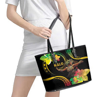 Halo Vanuatu Leather Tote Bag Beautiful Woman Dancing LT05 - Polynesian Pride