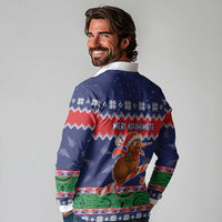 New Zealand Christmas Long Sleeve Polo Shirt Kiwi-sh You A Merry Christmas - Polynesian Pride