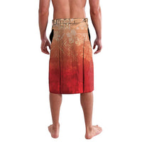 Hawaii Funny Christmas Lavalava Santa Surfing With Tapa Pattern - Polynesian Pride