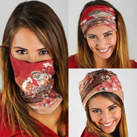 Hawaii Funny Christmas Neck Gaiter Santa Surfing With Tapa Pattern LT05 - Polynesian Pride