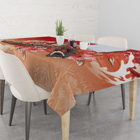 Hawaii Funny Christmas Tablecloth Santa Surfing With Tapa Pattern LT05 - Polynesian Pride