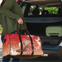 Hawaii Funny Christmas Travel Bag Santa Surfing With Tapa Pattern - Polynesian Pride