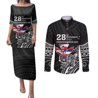 Hawaii November 28th Is My Independence Day Couples Matching Puletasi and Long Sleeve Button Shirt
