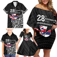 Hawaii November 28th Is My Independence Day Family Matching Off Shoulder Short Dress and Hawaiian Shirt LT05 - Polynesian Pride