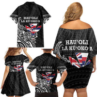Hawaii November 28th Is My Independence Day Family Matching Off Shoulder Short Dress and Hawaiian Shirt LT05 - Polynesian Pride