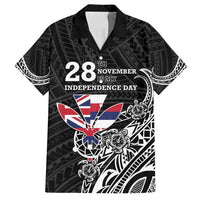 Hawaii November 28th Is My Independence Day Family Matching Summer Maxi Dress and Hawaiian Shirt LT05 Dad's Shirt - Short Sleeve Black - Polynesian Pride