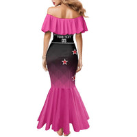 Custom New Zealand Women Cricket Family Matching Mermaid Dress and Hawaiian Shirt Pink Simple Style LT05 - Polynesian Pride