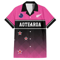 Custom New Zealand Women Cricket Family Matching Tank Maxi Dress and Hawaiian Shirt Pink Simple Style LT05 Dad's Shirt - Short Sleeve Pink - Polynesian Pride
