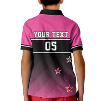 Custom New Zealand Women Cricket Kid Polo Shirt Pink Simple Style LT05 - Polynesian Pride