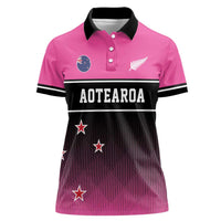Custom New Zealand Women Cricket Women Polo Shirt Pink Simple Style LT05 Female Pink - Polynesian Pride