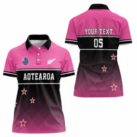 Custom New Zealand Women Cricket Women Polo Shirt Pink Simple Style LT05 - Polynesian Pride