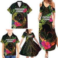 Vanuatu Family Matching Summer Maxi Dress and Hawaiian Shirt Be Strong Pray For Port Vila LT05 - Polynesian Pride