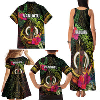 Vanuatu Family Matching Tank Maxi Dress and Hawaiian Shirt Be Strong Pray For Port Vila LT05 - Polynesian Pride