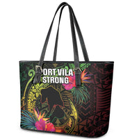 Vanuatu Leather Tote Bag Be Strong Pray For Port Vila LT05 - Polynesian Pride
