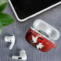 Hawaii and Japan Together AirPods Case Polynesian Art Tattoo With Cranes And Sakura - Polynesian Pride