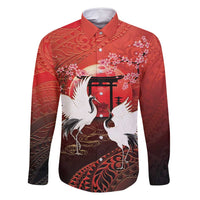 Hawaii and Japan Together Family Matching Summer Maxi Dress and Hawaiian Shirt Polynesian Art Tattoo With Cranes And Sakura - Polynesian Pride