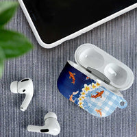 Hawaii And Japan AirPods Case Plumeria Lei With Koi Fish Blue - Polynesian Pride