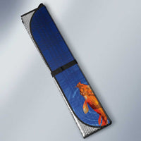 Hawaii And Japan Auto Sun Shade Plumeria Lei With Koi Fish Blue - Polynesian Pride