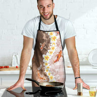 Hawaii And Japan Apron Plumeria Lei With Koi Fish Beige - Polynesian Pride