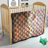 Hawaii And Japan Quilt Plumeria Lei With Koi Fish Beige - Polynesian Pride