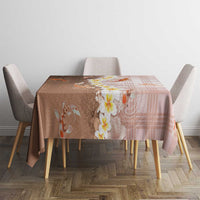 Hawaii And Japan Tablecloth Plumeria Lei With Koi Fish Beige - Polynesian Pride