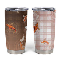 Hawaii And Japan Tumbler Cup Plumeria Lei With Koi Fish Beige - Polynesian Pride