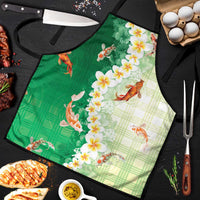 Hawaii And Japan Apron Plumeria Lei With Koi Fish Green - Polynesian Pride