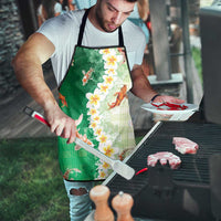 Hawaii And Japan Apron Plumeria Lei With Koi Fish Green - Polynesian Pride